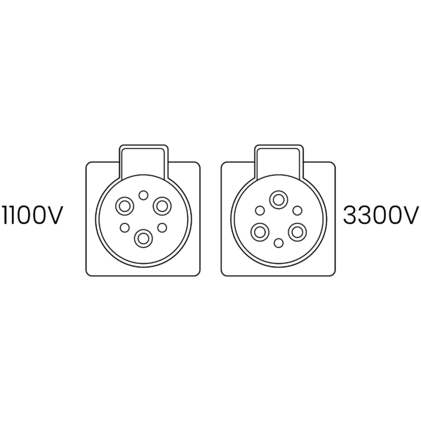 Receptacle Gland & Bracket 6 Pin (1100V - 3300V) - 300 Amp Series - AV316B4 - AV336B4 - Image 2